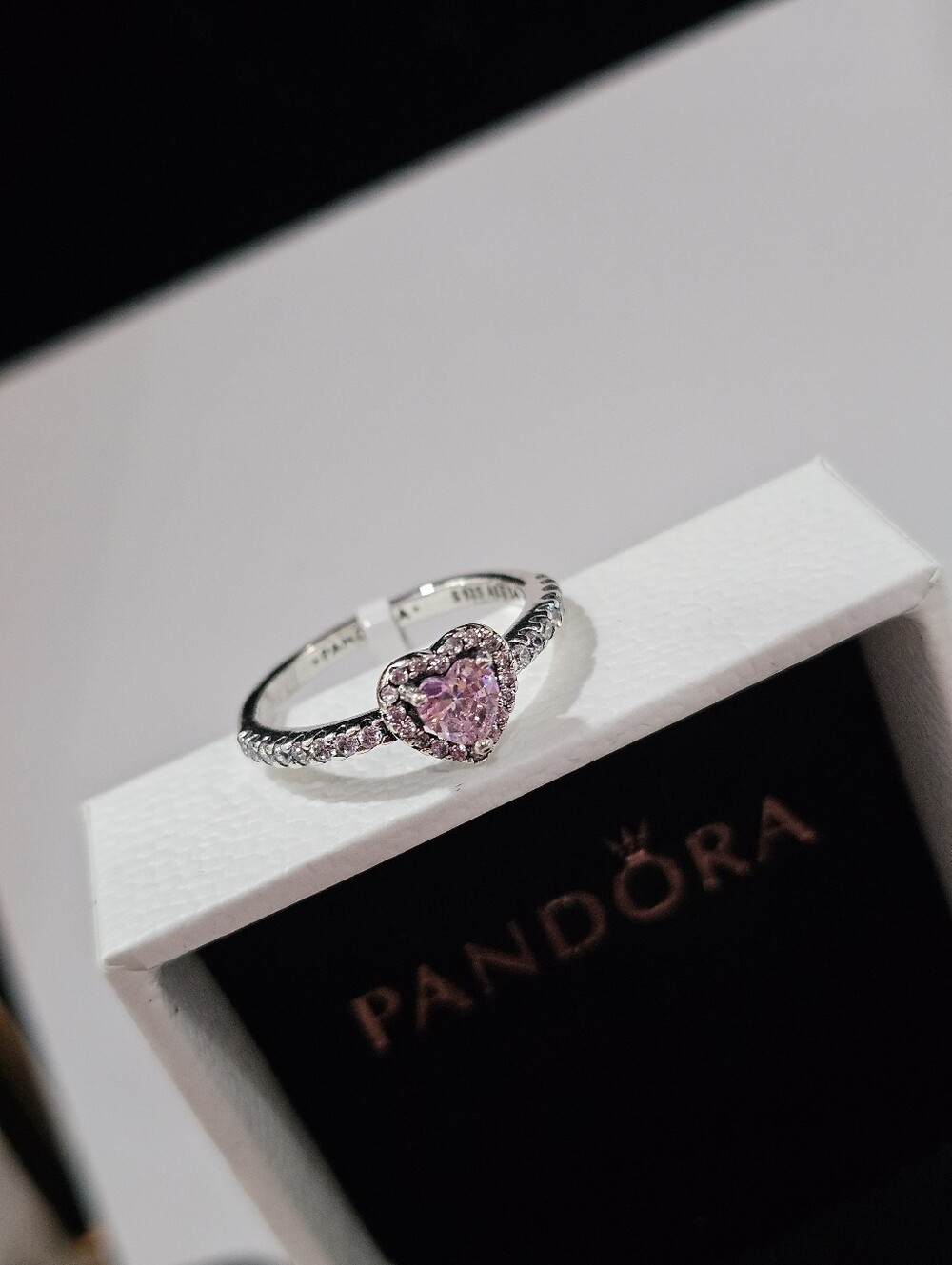 Pandora Elevated Pink Heart Ring